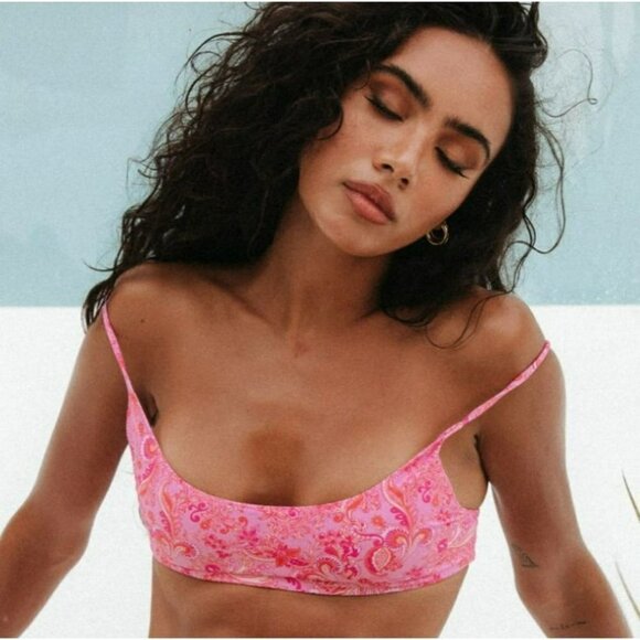 VDM the Label Sienna Pink Paisley Bikini Top Size Small - Picture 2 of 9